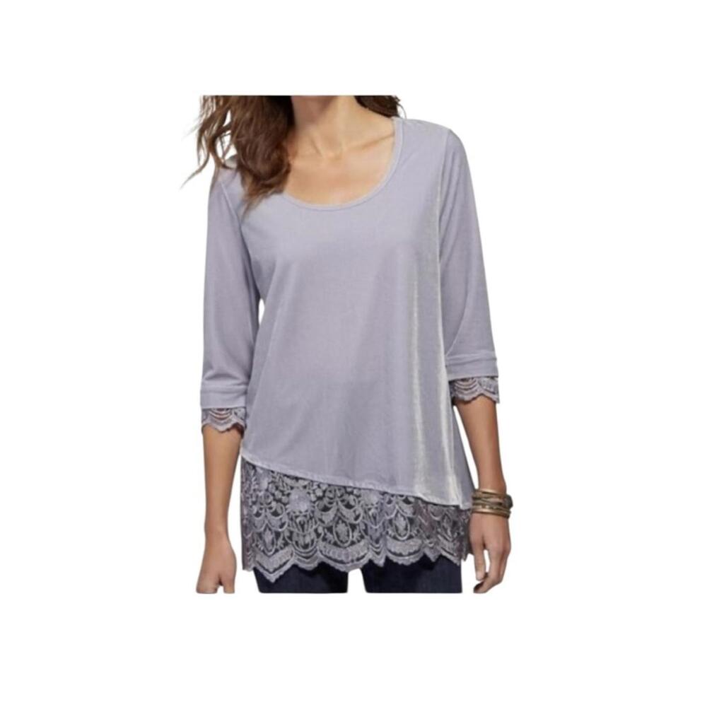 Soft Surroundings Rousseau Velvet Tunic Top Size Large